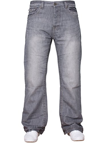 NEU Herren Designer einfach Bootcut ausgestellt weites Bein blau Jeans alle Hüfte Größen - grau, 30 W X 30L von APT