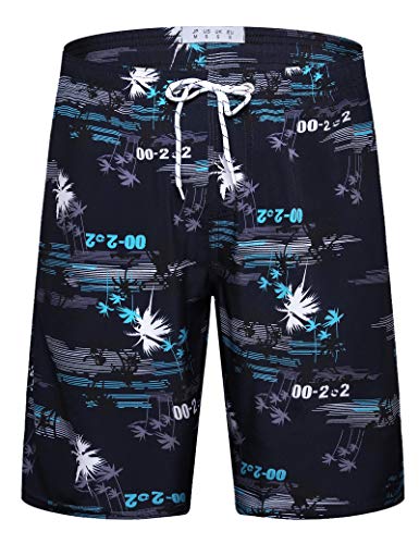 APTRO Herren Slim Fit Freizeit Shorts Casual Mode Urlaub Strand-Shorts Sommer Kokosnuss Palmen Mit Innenslip, 1526 Blau, 3XL von APTRO