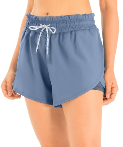 APTRO Damen Badehosen Badeshorts Strand Wassersport Shorts Schwimmen Boardshorts Sommer Sport Shorts Innenhose Blau WS72 2XL von APTRO