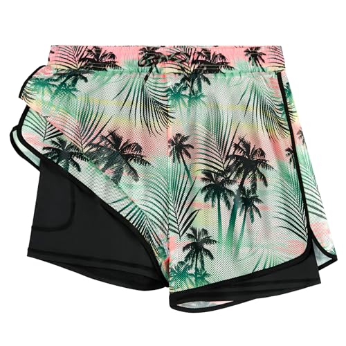 APTRO Damen Badeshorts Badehose Schwimmshorts Beach Strand Surf Shorts mit Innenhose Netz Palmen W79 L von APTRO