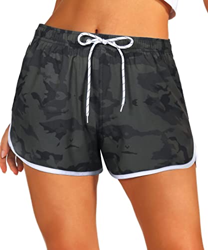 APTRO Damen Badeshorts Badehose Strand Wassersport Shorts Boardshorts UV Schutz Sommer Sport Gym Shorts Camouflage WS232 L von APTRO