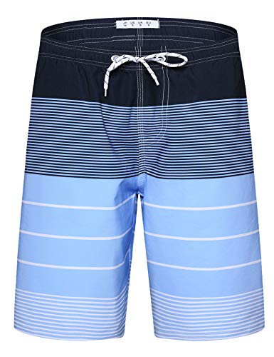 APTRO Herren Badehose Freizeit Short Schnelltrocknend Badeshorts Sportsshorts Blau Streifen K13 4XL von APTRO