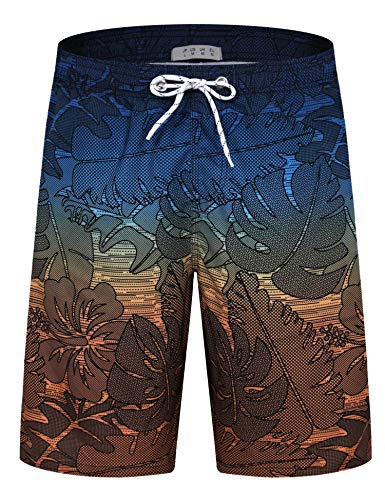 APTRO Herren Badehose Freizeit Short Schnelltrocknend Badeshorts Sportsshorts Blau und Orange K19 4XL von APTRO