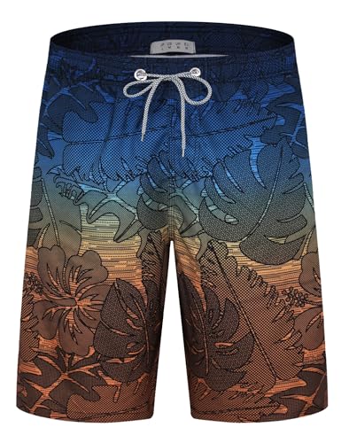 APTRO Herren Badehose Freizeit Short Schnelltrocknend Badeshorts Sportsshorts Blau und Orange K19 2XL von APTRO