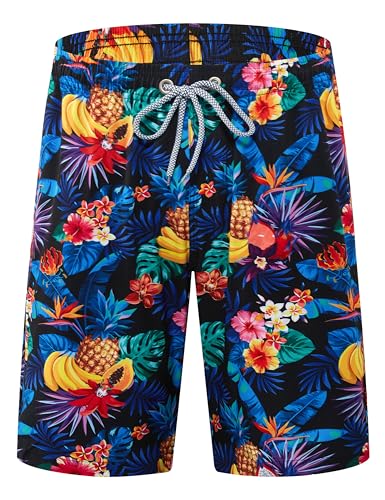 APTRO Herren Badehose Lang Badeshorts Schnelltrocknend Boardshorts Freizeit Short Ananas MK3369 XXL von APTRO