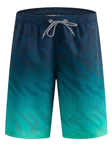 APTRO Herren Badehose Lang Badeshorts Schnelltrocknend Boardshorts Freizeit Short Geometrische Grün MK3309 M von APTRO