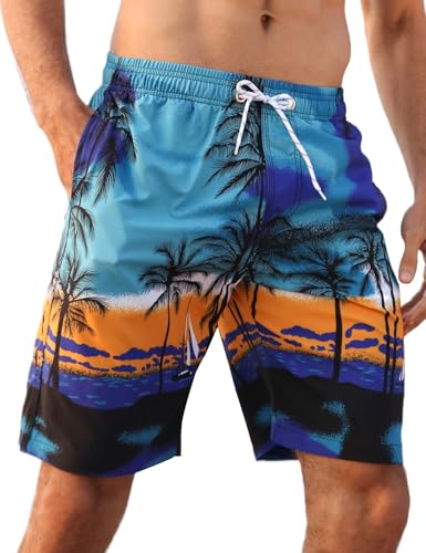 APTRO Herren Badehose Lang Schnelltrocknend Boardshorts Freizeit Short Blau S701 L von APTRO
