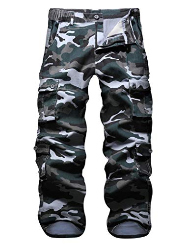 APTRO Herren Cargo Hose Camouflage Hose Arbeitshose Outdoor Lange Baumwolle Leichte Hose mit 8 Tachen LT01 Blau 38 von APTRO