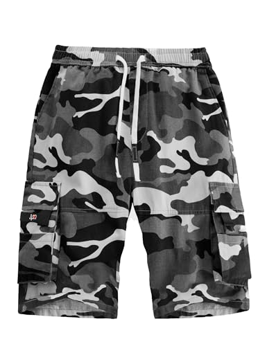 APTRO Herren Kurze Hosen Cargo Shorts Outdoor Sommer Shorts Freizeit Baumwolle Arbeitsshorts 109 Camouflage Grau M von APTRO