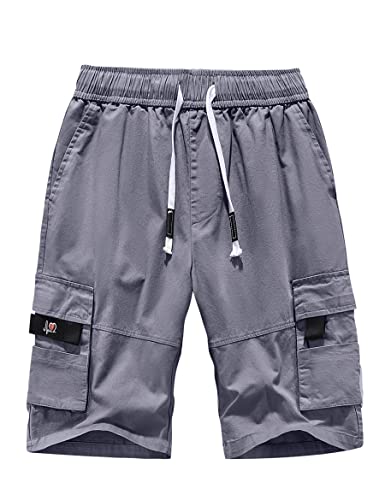 APTRO Herren Kurze Hosen Cargo Shorts Outdoor Sommer Shorts Freizeit Baumwolle Arbeitsshorts Grau L von APTRO