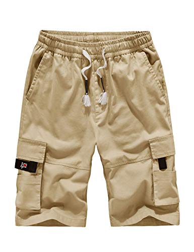 APTRO Herren Kurze Hosen Cargo Shorts Outdoor Sommer Shorts Freizeit Baumwolle Arbeitsshorts Khaki S von APTRO