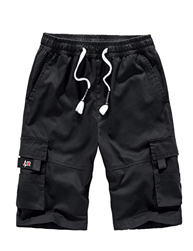 APTRO Herren Kurze Hosen Cargo Shorts Outdoor Sommer Shorts Freizeit Baumwolle Arbeitsshorts Schwarz XXXXL von APTRO