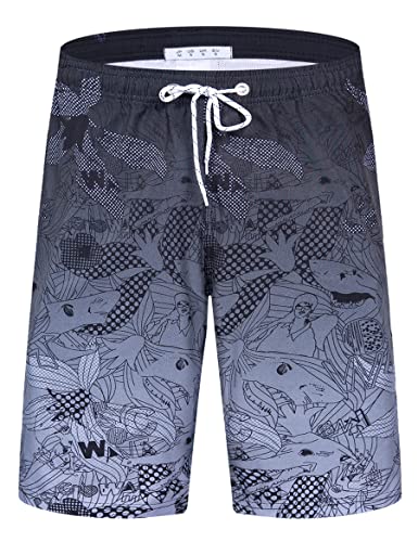 APTRO Herren Short Freizeit Badehose Schnelltrocknend Badeshorts Grau BS023 5XL von APTRO