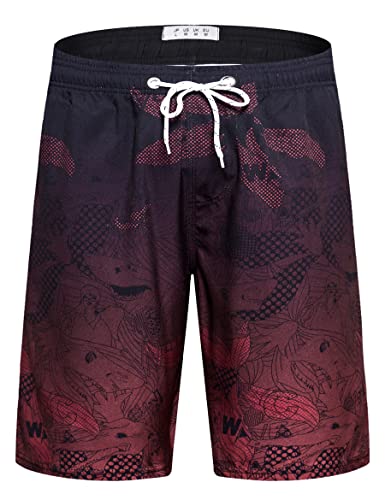 APTRO Herren Short Freizeit Badehose Schnelltrocknend Badeshorts Rot BS023 M von APTRO