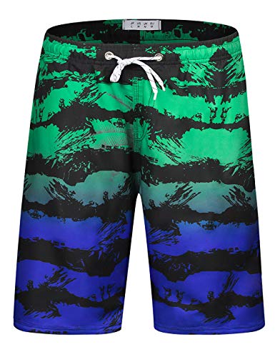 APTRO Herren Badehose Freizeit Shorts Casual Mode Urlaub Strandshorts Sommer mit Innenslip Grün 803 M von APTRO