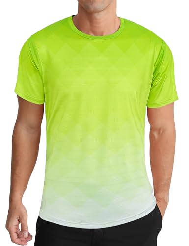 APTRO Herren T Shirt Sport Tshirts Trainingsshirt Funktionsshirt Schnelltrocknend Laufshirt Gym Shirt Farbverlauf Leuchtgrün 3XL APTRO Herren T Shirt Sport Tshirts Trainingsshirt Funktionsshirt Schnelltrocknend Laufshirt Gym Shirt Farbverlauf Leuchtgrün 3XL von APTRO