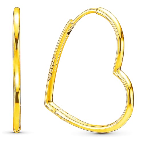 Herz Creolen Ohrringe Silber 925,Glänzend Hoop Gold Damen Ohrringe,Geschenk für Frauen Herz Creolen Ohrringe Silber 925,Glänzend Hoop Gold Damen Ohrringe,Geschenk für Frauen von APUUESN