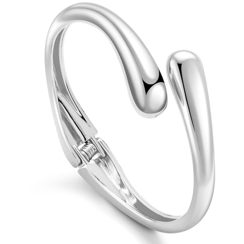 Silber Breiter Armreif, Verstellbares Offenes Armband Damen, Stapelbare Klobige Armreifen, Oberarmreif, Klein Armband 585, Bottega Dupes von APUUESN