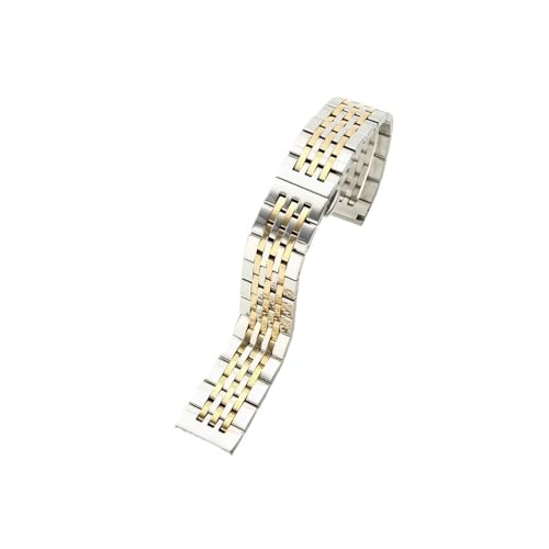 APVMFMKLTG 14MM 16MM 18MM 19MM 20MM Edelstahl Uhrenarmband Passend for TISSOT Uhrenarmband 1853 T41 T17 Silber Goldenes Roségold Uhrenarmband(06-Steel golden,14mm) von APVMFMKLTG