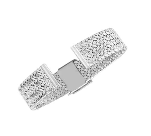 APVMFMKLTG 16mm 18mm 20mm 22mm Universal Fit for Milanese Mesh Strap Männer Frau Langlebig Edelstahl Armband flache Kopf Armband Mit Werkzeug(Rose Gold,20mm) von APVMFMKLTG
