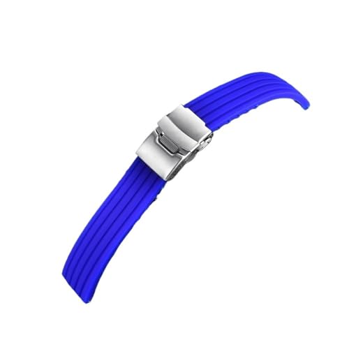 APVMFMKLTG 18mm 20mm 22mm 24mm Band Quick Release Uhrenarmbänder Silikon Armband Armband Weiche Gummi Strap Uhr Zubehör(Light BLUE,22mm) von APVMFMKLTG
