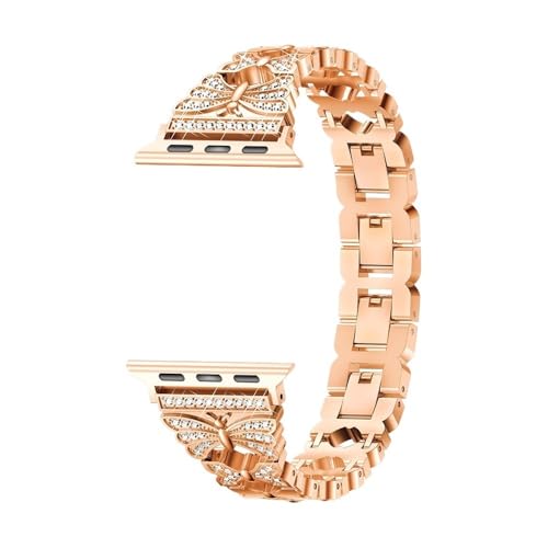 APVMFMKLTG Armband Verstellbare Armbanduhr Serie 7 8 Band Damen Metall Passend For IWatch 45 Mm 41 Mm 44 Mm 40 Mm 42 Mm 38 Mm(Rose Gold,38mm 40mm 41mm) von APVMFMKLTG