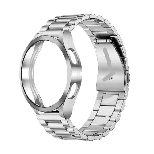 APVMFMKLTG Band + Hülle Passend For Samsung Passend For Galaxy Watch 6 4 5 44 Mm 40 Mm 43 Mm 47 Mm Armband Passend For Galaxy Watch 4 Passend For Classic 46 Mm 42 Mm 5 Pro 45 Mm Armband TPU-Hülle(Silv von APVMFMKLTG