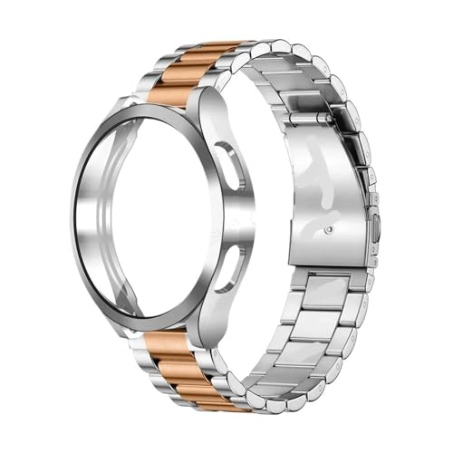 APVMFMKLTG Band + Hülle Passend For Samsung Passend For Galaxy Watch 6 4 5 44 Mm 40 Mm 43 Mm 47 Mm Armband Passend For Galaxy Watch 4 Passend For Classic 46 Mm 42 Mm 5 Pro 45 Mm Armband TPU-Hülle(Silv von APVMFMKLTG