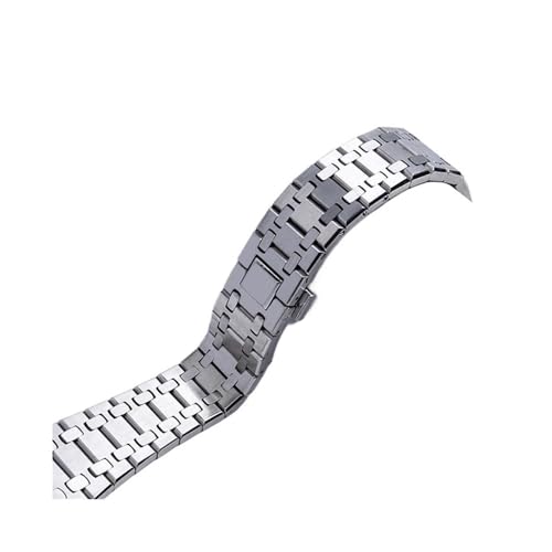 APVMFMKLTG Band Fit For Huawei Uhr 4 Pro Fit For GT2 2e Metall Armband Fit For Samsung Fit For Galaxy Uhr 46mm 3 45mm Fit For Gear S3 Männer Armband(Silver,For Huawei Watch 4) von APVMFMKLTG