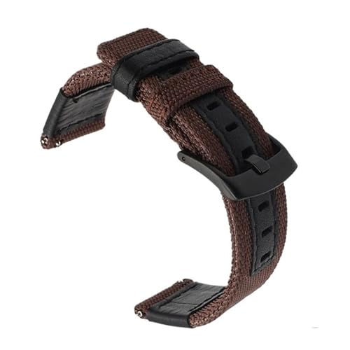 APVMFMKLTG Canvas Nylon + Leder Uhrenarmband Fit for Jeep Fit for Diesel Fit for Fossil 20mm 22mm 24mm Herren Uhrenarmband Längeres Armband Uhrengürtel(Green,24mm) von APVMFMKLTG