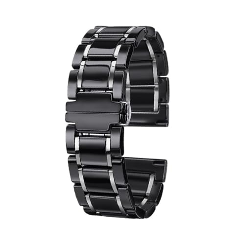 APVMFMKLTG Fit For Smart Watch Band Fit For Huawei Fit For GT3 Armband Weiß Schwarz Keramik Uhrenarmband Uhr Fit For GT3 Männer Und Frauen Ersatzarmband 43 46 Mm(4110 silver black,22mm(46mm)) von APVMFMKLTG