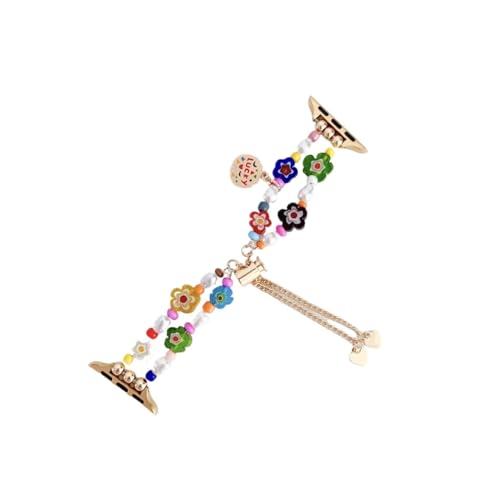 APVMFMKLTG Lucky Floral Strap Uhrenarmband Damen Süßes Dopamin-Armband Kette Passend For Iwatch87654321SE Ultra38 40 41 42 44 45 49 Mm Handgelenk(Colorful,38 40 41mm) von APVMFMKLTG