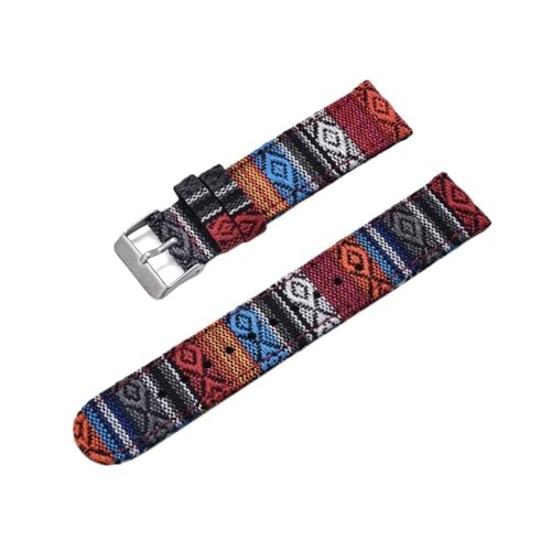 APVMFMKLTG Mehrfarbiges ethnisches Nylon-Uhrenarmband, 20 mm, 22 mm, Canvas-Nylon-Uhrenarmband for Uhrenarmbänder(Color 1,20mm) von APVMFMKLTG