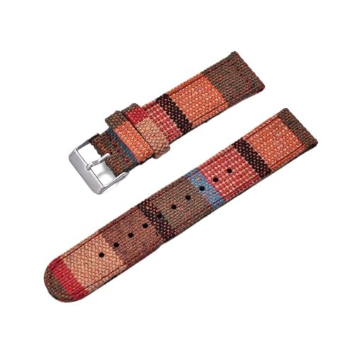 APVMFMKLTG Mehrfarbiges ethnisches Nylon-Uhrenarmband, 20 mm, 22 mm, Canvas-Nylon-Uhrenarmband for Uhrenarmbänder(Color 7,20mm) von APVMFMKLTG