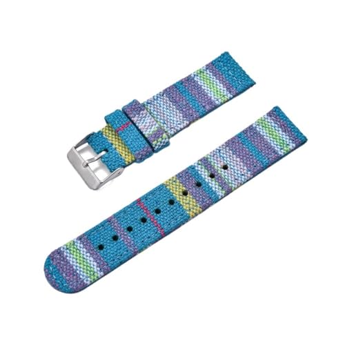 APVMFMKLTG Mehrfarbiges ethnisches Nylon-Uhrenarmband, 20 mm, 22 mm, Canvas-Nylon-Uhrenarmband for Uhrenarmbänder(Color 9,20mm) von APVMFMKLTG