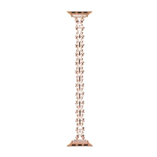 APVMFMKLTG Metall Armband Uhr Band Schmetterling Armband Kette Fit For Iwatch87654321SE Ultra38 40 41 42 44 45 49mm Mode Frauen Süße Handgelenk(Rose gold,38 40 41mm) von APVMFMKLTG