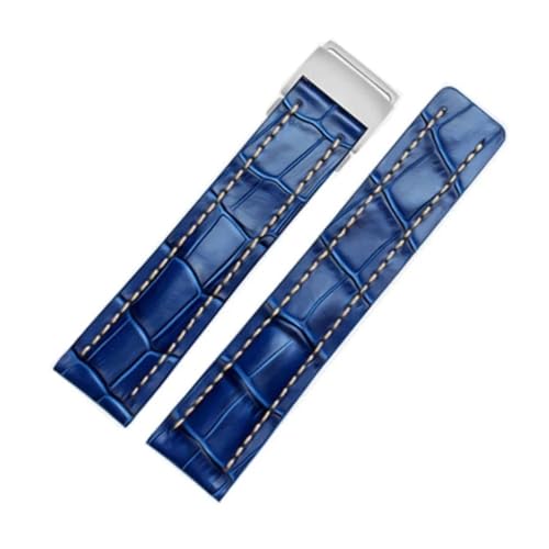 APVMFMKLTG Passend for Breitling-Armband, passend for Premier B01, passend for Colt Chronograph, passend for Avenger, passend for AVIATOR 8 316L(Blue,24mmNO Buckle) von APVMFMKLTG