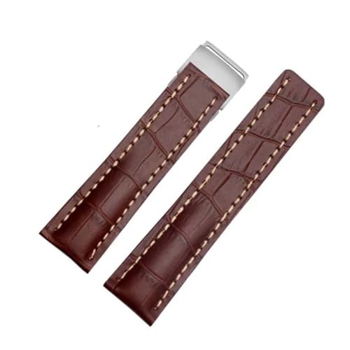APVMFMKLTG Passend for Breitling-Armband, passend for Premier B01, passend for Colt Chronograph, passend for Avenger, passend for AVIATOR 8 316L(Brown,24mmNO Buckle) von APVMFMKLTG