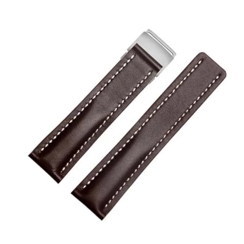 APVMFMKLTG Passend for Breitling-Armband, passend for Premier B01, passend for Colt Chronograph, passend for Avenger, passend for AVIATOR 8 316L(Coffee,22mmSilver Buckle) von APVMFMKLTG