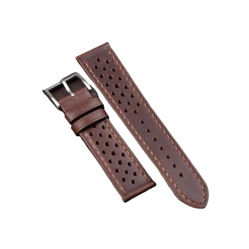 APVMFMKLTG Strap Weiche Atmungsaktive Retro Armband Fit for Samsung Fit for Galaxy Uhr 6 5 4 Fit for Seiko 18mm 20mm 22mm Armband(Dark Brown,18mm) von APVMFMKLTG