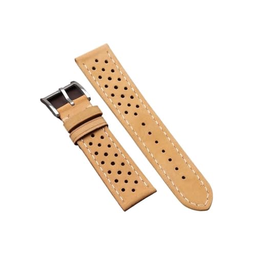 APVMFMKLTG Strap Weiche Atmungsaktive Retro Armband Fit for Samsung Fit for Galaxy Uhr 6 5 4 Fit for Seiko 18mm 20mm 22mm Armband(Matte-Begie,22mm) von APVMFMKLTG
