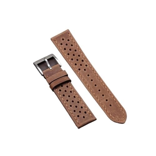 APVMFMKLTG Strap Weiche Atmungsaktive Retro Armband Fit for Samsung Fit for Galaxy Uhr 6 5 4 Fit for Seiko 18mm 20mm 22mm Armband(Matte-Brown,18mm) von APVMFMKLTG