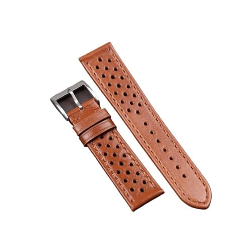 APVMFMKLTG Strap Weiche Atmungsaktive Retro Armband Fit for Samsung Fit for Galaxy Uhr 6 5 4 Fit for Seiko 18mm 20mm 22mm Armband(Red Brown,18mm) von APVMFMKLTG