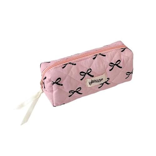 APVPOPOKGM Bowknot Bow Schreibwarentasche Große Kapazität Desktop Storage Bleistiftetui Ins Style Bow Bleistiftbeutel(Black) von APVPOPOKGM