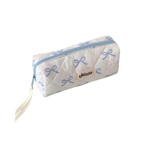 APVPOPOKGM Bowknot Bow Schreibwarentasche Große Kapazität Desktop Storage Bleistiftetui Ins Style Bow Bleistiftbeutel(Blue) von APVPOPOKGM