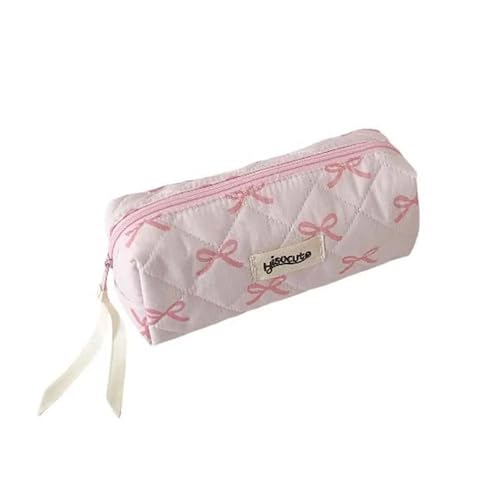 APVPOPOKGM Bowknot Bow Schreibwarentasche Große Kapazität Desktop Storage Bleistiftetui Ins Style Bow Bleistiftbeutel(Pink) von APVPOPOKGM