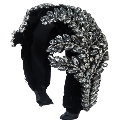 Strass Krone Prinzessin Hochzeit Braut Tiara Kristall Stirnband Hochzeit Haarschmuck Braut Tiara Kopfbedeckung(Black 1PC) von APVPOPOKGM