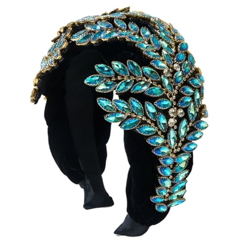 Strass Krone Prinzessin Hochzeit Braut Tiara Kristall Stirnband Hochzeit Haarschmuck Braut Tiara Kopfbedeckung(Green 1PC) von APVPOPOKGM