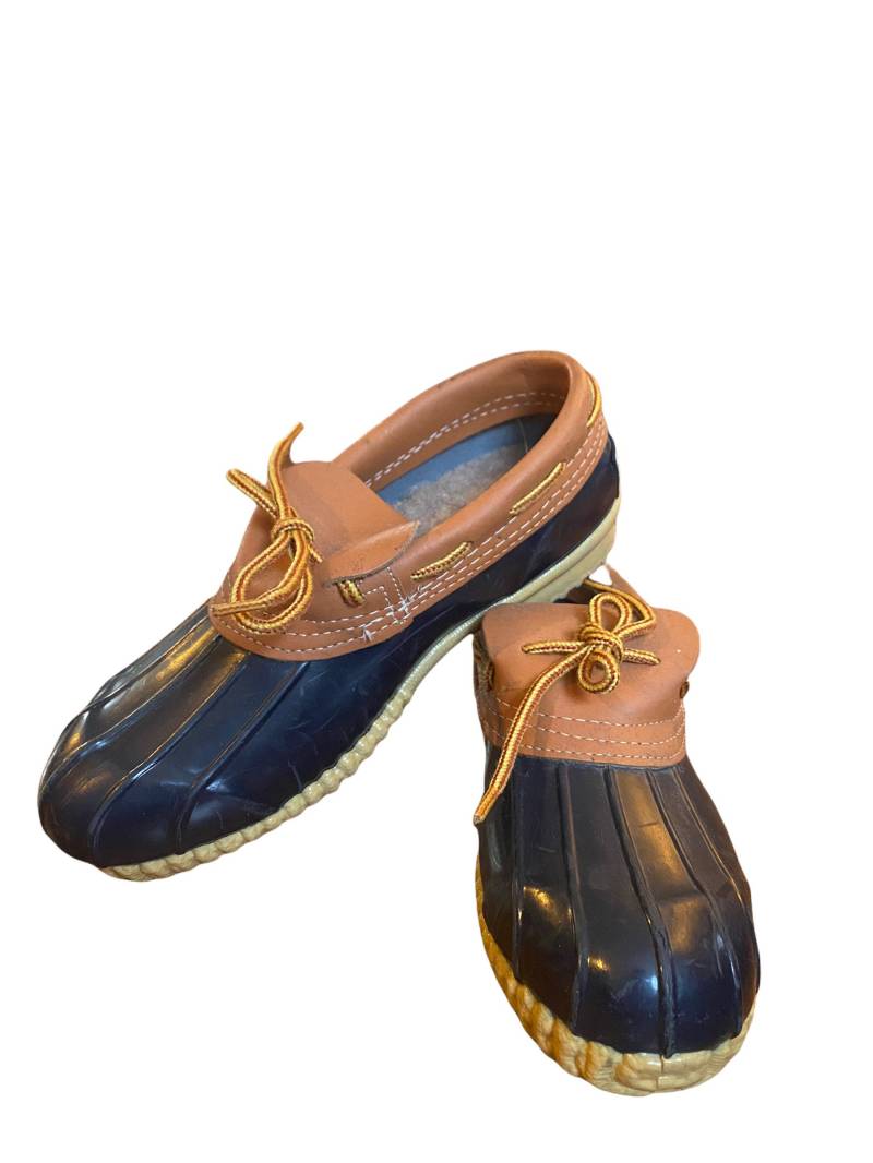 Tolle Woodbridge-Jagd-Regenschuhe Aus Leder Und Gummi-Enten Den 1970Er Jahren, Größe 7 von APaintedLadyVintage