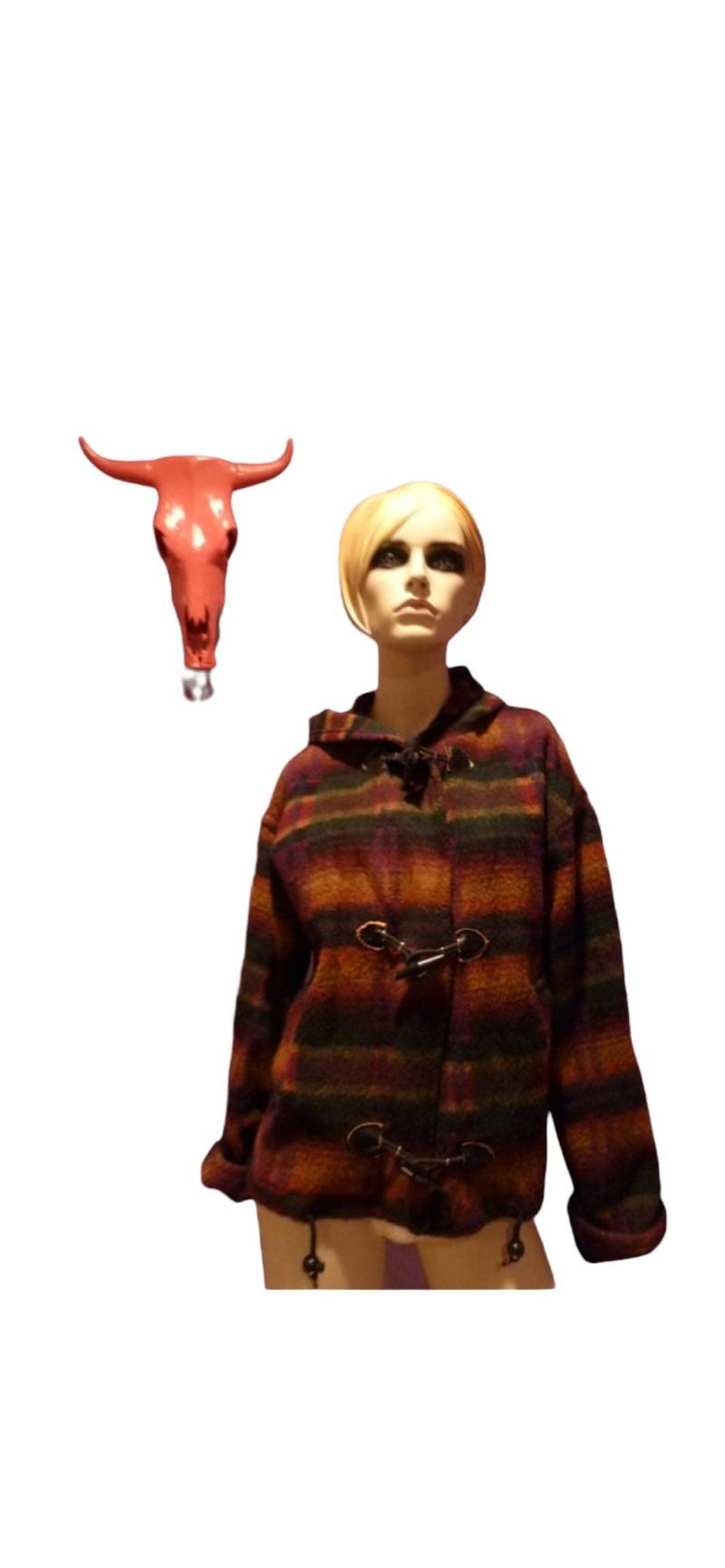 Sale Schöne Und Südwestlichen Stil Ausdrücken Circa 1990 Grunge Azteken Acryl Wolle Mischung Kapuze Knebeljacke Größe Klein Mittel Groß von APaintedLadyVintage